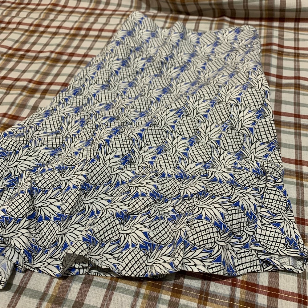 Blue and White Pineapple Print Shorts